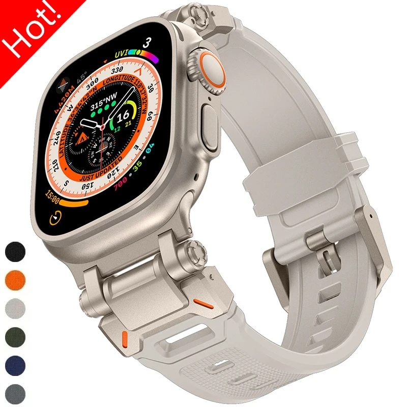 Watch Band Connector - حزام سيليكون لساعة أبل ، ألترا