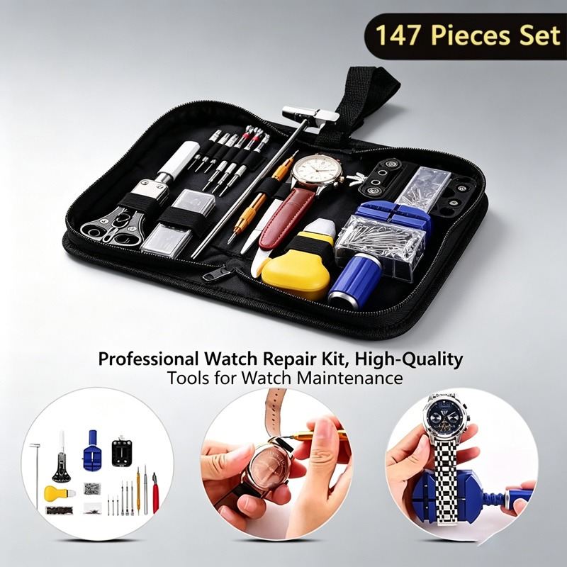 Tool Kit Strap Change - طقم أدوات إصلاح الساعات 147 قطعة،