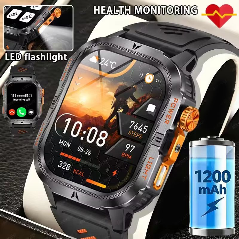 Smartwatch M Active - ساعة ذكية عسكرية متينة للرجال 2026،