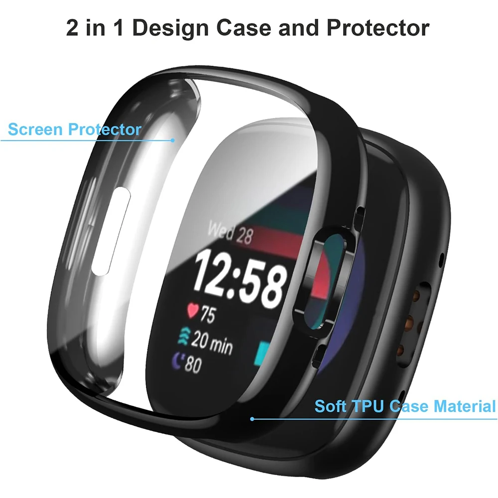 واقي شاشة لهاتف Fitbit Versa 4 - مراجعة Watch Case Bumper وسعره