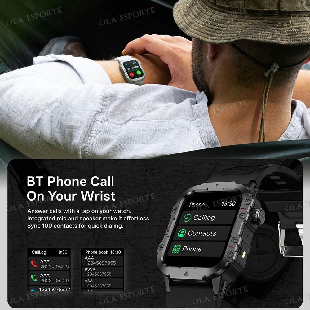 ساعة ذكية عسكرية للرجال موديل  - مراجعة Smartwatch X12 وسعره