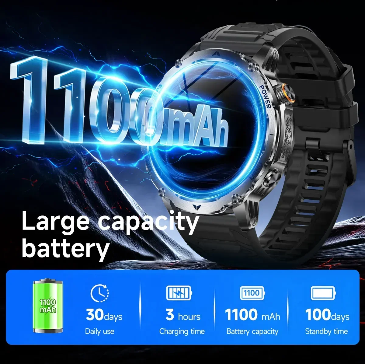 ساعة ذكية عسكرية للرجال مع نظا - مراجعة Smartwatch M Active وسعره