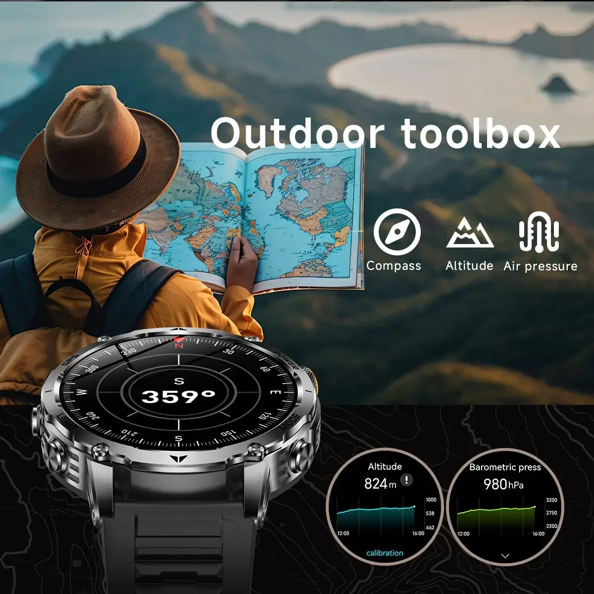 ساعة ذكية عسكرية للرجال مع نظا - مراجعة Smartwatch M Active وسعره