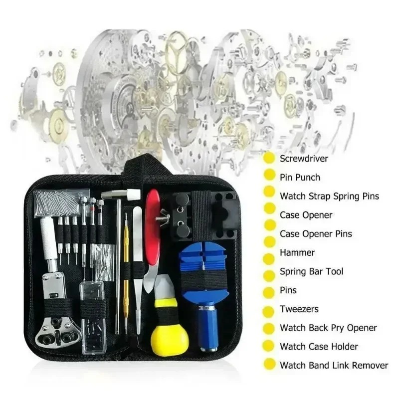 طقم أدوات إصلاح الساعات 147 قط - مراجعة Tool Kit Strap Change وسعره