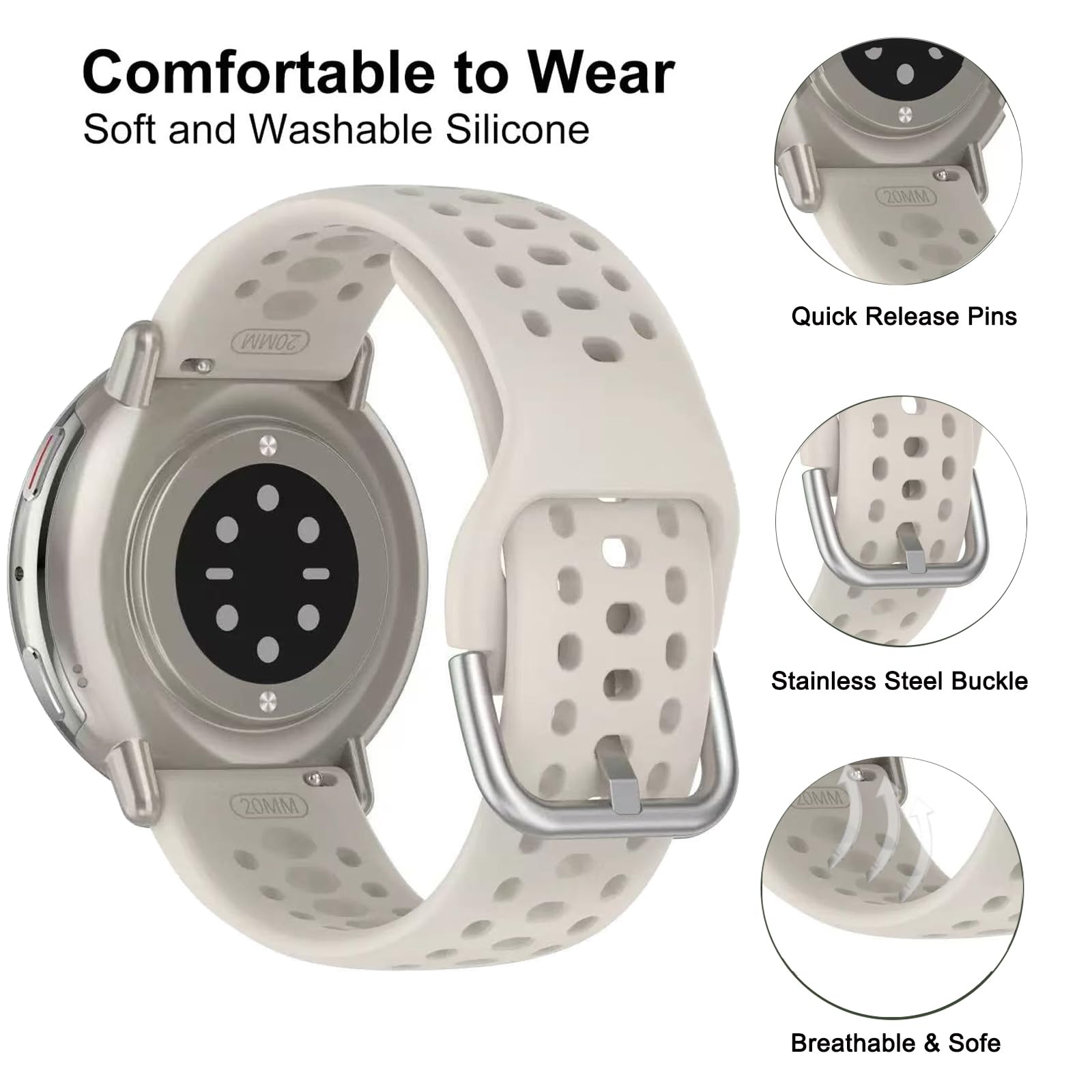 20 مللي متر حزام ل Amazfit نشط - مراجعة Titan Smartwatch Accessories وسعره