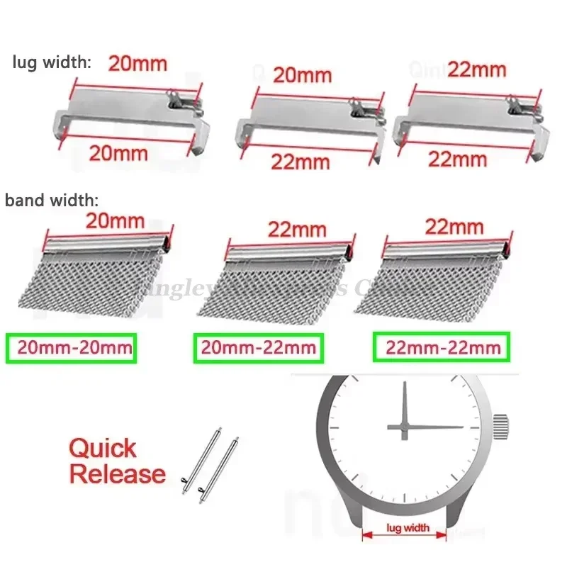 2 قطعة محولات حزام (استيك) ساع - مراجعة Watch Band Connector وسعره